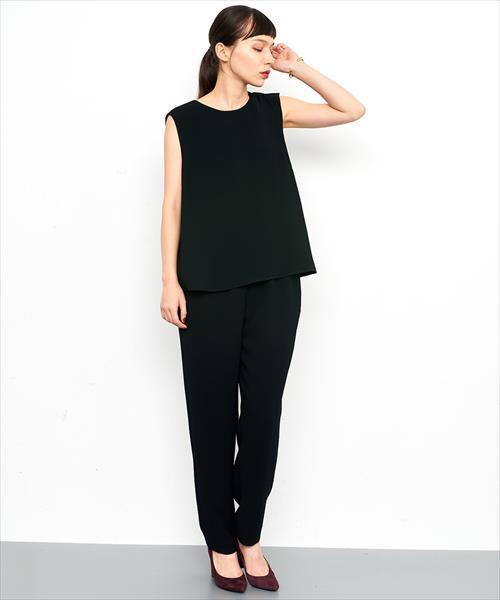 ADAM ET ROPE'（アダムエロペ）の「ドビーダブルクロスロンパース（つなぎ/オールインワン・レディース・マスタード/ブラック・36/38）」の18枚目の写真