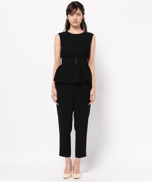 ADAM ET ROPE'（アダムエロペ）の「ドビーダブルクロスロンパース（つなぎ/オールインワン・レディース・マスタード/ブラック・36/38）」の3枚目の写真