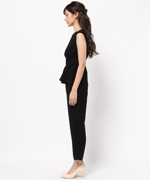 ADAM ET ROPE'（アダムエロペ）の「ドビーダブルクロスロンパース（つなぎ/オールインワン・レディース・マスタード/ブラック・36/38）」の4枚目の写真