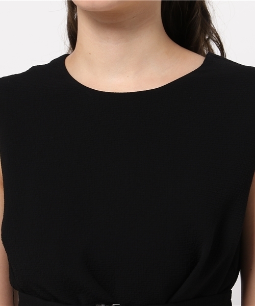 ADAM ET ROPE'（アダムエロペ）の「ドビーダブルクロスロンパース（つなぎ/オールインワン・レディース・マスタード/ブラック・36/38）」の6枚目の写真