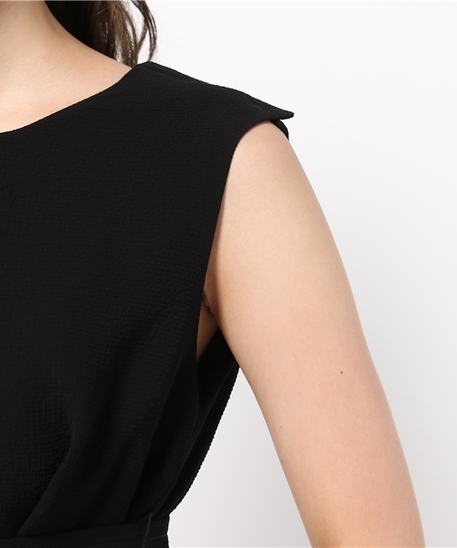 ADAM ET ROPE'（アダムエロペ）の「ドビーダブルクロスロンパース（つなぎ/オールインワン・レディース・マスタード/ブラック・36/38）」の7枚目の写真