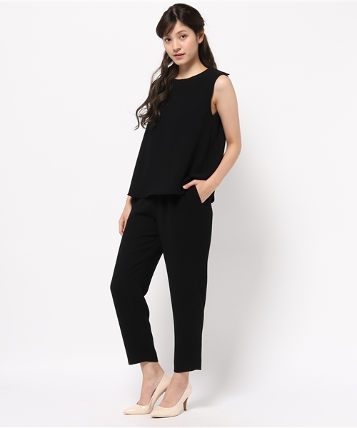 ADAM ET ROPE'（アダムエロペ）の「ドビーダブルクロスロンパース（つなぎ/オールインワン・レディース・マスタード/ブラック・36/38）」の12枚目の写真