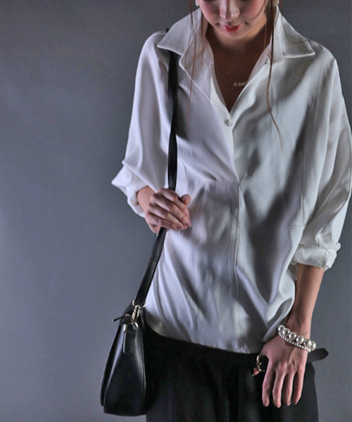 antiqua(アンティカ)の「デザインシャツトップス(シャツ/ブラウス・レディース・ホワイト・M)」の2枚目の写真