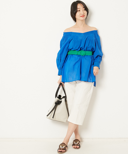 AMERICAN RAG CIE（アメリカンラグシー）の「AMERICAN RAG CIE 2WAYコットンボイル オフショルダー ブラウス【WEB限定】（シャツ/ブラウス・レディース・ブラック/ロイヤルブルー/オレンジ・FREE）」の17枚目の写真