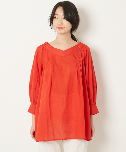 AMERICAN RAG CIE（アメリカンラグシー）の「AMERICAN RAG CIE 2WAYコットンボイル オフショルダー ブラウス【WEB限定】（シャツ/ブラウス・レディース・ブラック/ロイヤルブルー/オレンジ・FREE）」の12枚目の写真