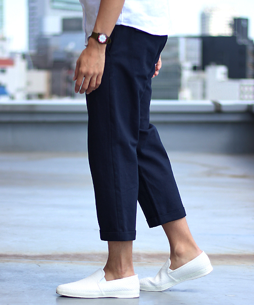 glory crew（グローリークルー）の「コットンリネンクロップドパンツ[ベルト付き]（その他パンツ・メンズ・ホワイト/ベージュ/ネイビー/カーキ/ブラック/ダークブルー/インディゴブルー・M/S/L/LL）」の20枚目の写真
