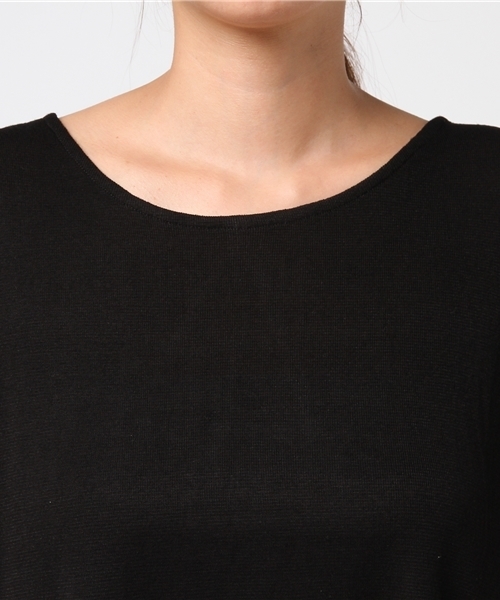 e.r.g*（イーアールジー）の「袖フリンジフェイクレイヤード（Tシャツ/カットソー・レディース・ブラック/カーキ/オレンジ/オフホワイト/イエロー・M）」の9枚目の写真