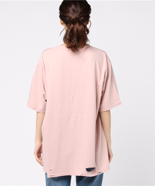 PUNYUS（プニュズ）の「クラッシュTシャツ（Tシャツ/カットソー・レディース・ワイン/ピンク/マスタード/スミクロ/ホワイト/ブラック・3/4）」の15枚目の写真