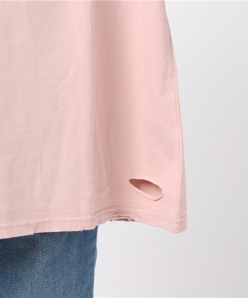 PUNYUS（プニュズ）の「クラッシュTシャツ（Tシャツ/カットソー・レディース・ワイン/ピンク/マスタード/スミクロ/ホワイト/ブラック・3/4）」の11枚目の写真