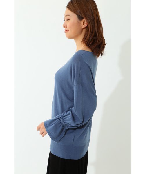 22 OCTOBRE（ヴァンドゥ－オクトーブル）の「ギャザースリーブニット（ニット/セーター・レディース・ブルー/グリーン/ブラウン系その他3・2）」の10枚目の写真