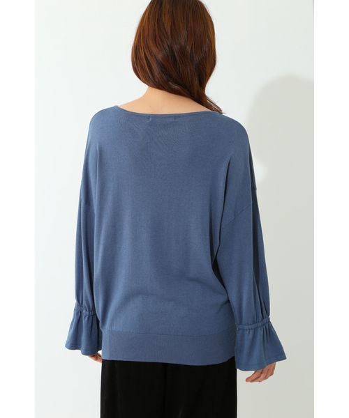 22 OCTOBRE（ヴァンドゥ－オクトーブル）の「ギャザースリーブニット（ニット/セーター・レディース・ブルー/グリーン/ブラウン系その他3・2）」の9枚目の写真