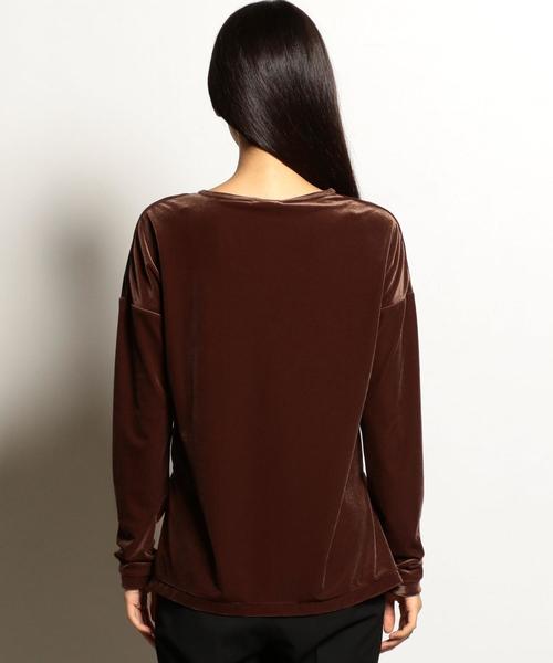 EN ROUTE（アンルート）の「ベロアキーネックスリットロングスリーブ ◆（Tシャツ/カットソー・レディース・オフホワイト/ブラック/ブラウン・FREE）」の17枚目の写真