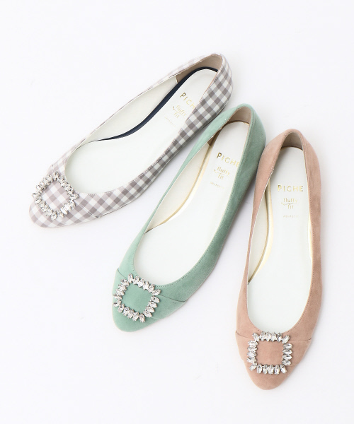 PICHE ABAHOUSE（ピシェ アバハウス）の「fluffy fitビジューバックルパンプス（パンプス・レディース・ピンク/グリーン/その他/ブラック/パープル・38/39/35/36/37/40/34）」の8枚目の写真