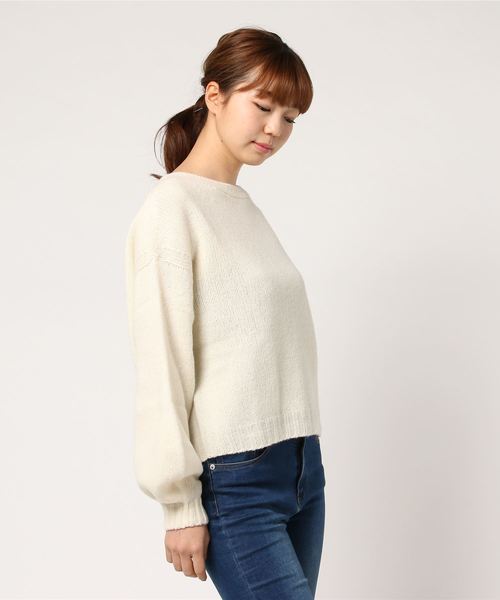 STUDIOUS（ステュディオス）の「【WEARISTA yan コラボ】袖パフスリーブニット（ニット/セーター・レディース・オフホワイト/ブラウン系その他/ワインレッド・FREE）」の11枚目の写真