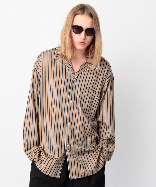 MONKEY TIME（モンキータイム）の「＜monkey time＞  STRIPE OPEN SHIRT/シャツ（シャツ/ブラウス・メンズ・ベージュ・SMALL/X-LARGE/LARGE/MEDIUM）」の6枚目の写真