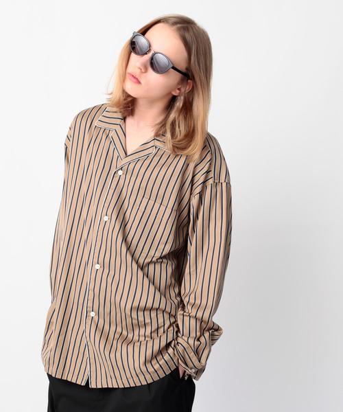 MONKEY TIME（モンキータイム）の「＜monkey time＞  STRIPE OPEN SHIRT/シャツ（シャツ/ブラウス・メンズ・ベージュ・SMALL/X-LARGE/LARGE/MEDIUM）」の3枚目の写真