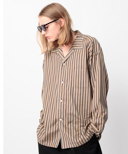 MONKEY TIME（モンキータイム）の「＜monkey time＞  STRIPE OPEN SHIRT/シャツ（シャツ/ブラウス・メンズ・ベージュ・SMALL/X-LARGE/LARGE/MEDIUM）」の4枚目の写真