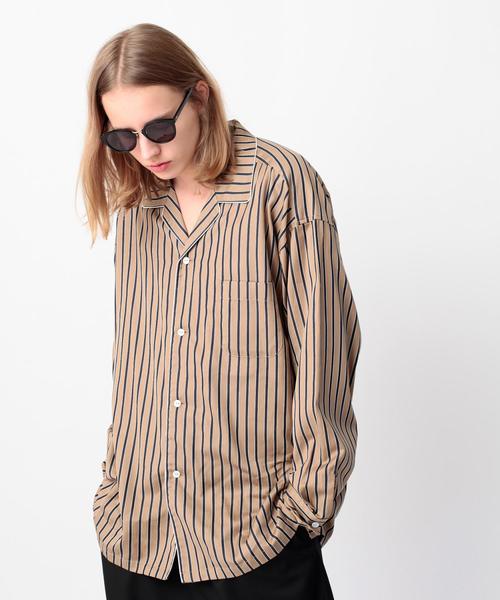 MONKEY TIME（モンキータイム）の「＜monkey time＞  STRIPE OPEN SHIRT/シャツ（シャツ/ブラウス・メンズ・ベージュ・SMALL/X-LARGE/LARGE/MEDIUM）」の5枚目の写真
