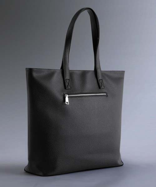 MONO-MART(モノマート)の「BASIC NEOLEATHER TOTEBAG/PVCレザートートバッグ(トートバッグ・メンズ・ブラック/ベージュ/ネイビー/アイボリー/キャメル/チャコール・FREE)」の2枚目の写真
