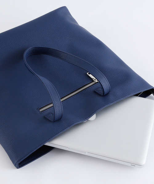 MONO-MART(モノマート)の「BASIC NEOLEATHER TOTEBAG/PVCレザートートバッグ(トートバッグ・メンズ・ブラック/ベージュ/ネイビー/アイボリー/キャメル/チャコール・FREE)」の7枚目の写真