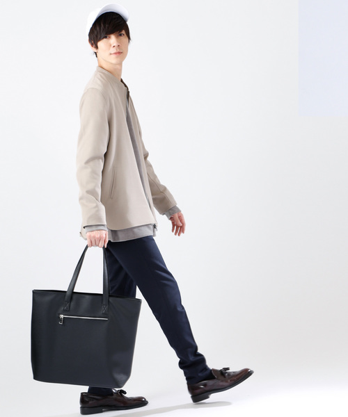 MONO-MART(モノマート)の「BASIC NEOLEATHER TOTEBAG/PVCレザートートバッグ(トートバッグ・メンズ・ブラック/ベージュ/ネイビー/アイボリー/キャメル/チャコール・FREE)」の14枚目の写真