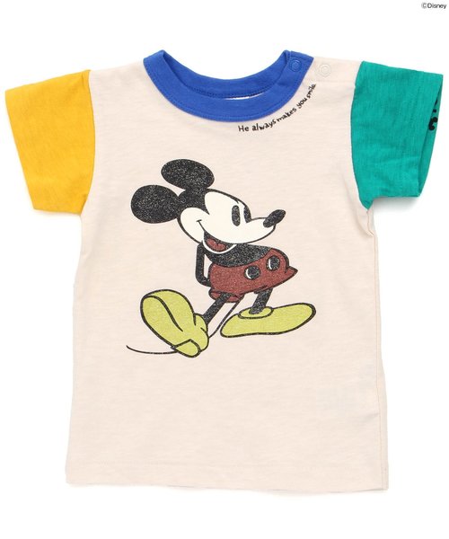 BREEZE（ブリーズ）の「Disney（ディズニー）ミッキーTシャツ（Tシャツ/カットソー・キッズ・ネイビー/ピンク/キナリ・100/110/120/130/140/80/90）」の2枚目の写真