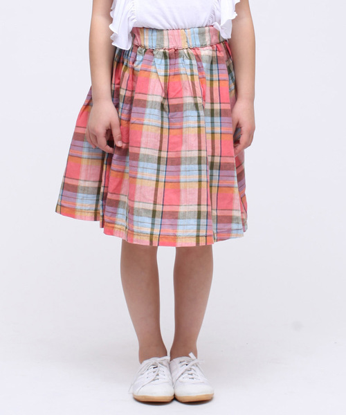 RUGGEDWORKS（ラゲッドワークス）の「マドラスチェックギャザースカート（スカート・キッズ・ピンク/ブルー・100cm/110cm/120cm/130cm/140cm/90cm/80ｃｍ）」の2枚目の写真
