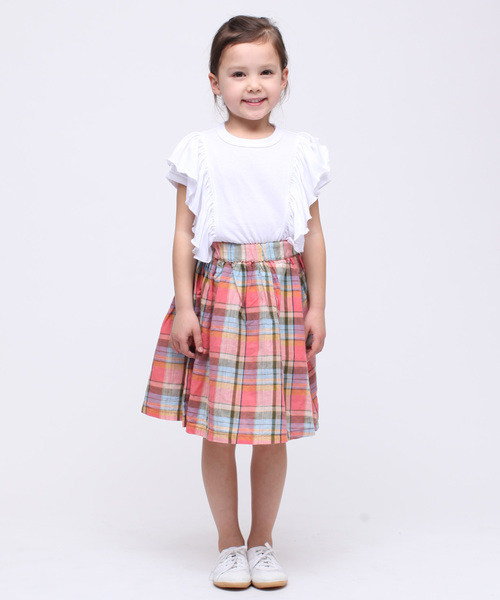 RUGGEDWORKS（ラゲッドワークス）の「マドラスチェックギャザースカート（スカート・キッズ・ピンク/ブルー・100cm/110cm/120cm/130cm/140cm/90cm/80ｃｍ）」の8枚目の写真