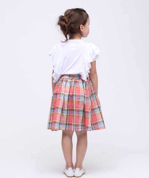 RUGGEDWORKS（ラゲッドワークス）の「マドラスチェックギャザースカート（スカート・キッズ・ピンク/ブルー・100cm/110cm/120cm/130cm/140cm/90cm/80ｃｍ）」の9枚目の写真
