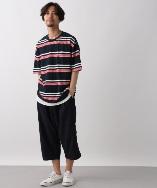 RAGEBLUE(レイジブルー)の「ナシジボーダーTシャツ/801670(Tシャツ/カットソー・メンズ・ホワイト/ダークブラウン/ネイビー/ブルー・SMALL/MEDIUM/LARGE)」の7枚目の写真