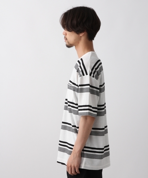 RAGEBLUE(レイジブルー)の「ナシジボーダーTシャツ/801670(Tシャツ/カットソー・メンズ・ホワイト/ダークブラウン/ネイビー/ブルー・SMALL/MEDIUM/LARGE)」の8枚目の写真