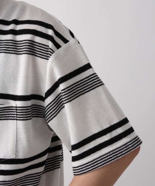 RAGEBLUE(レイジブルー)の「ナシジボーダーTシャツ/801670(Tシャツ/カットソー・メンズ・ホワイト/ダークブラウン/ネイビー/ブルー・SMALL/MEDIUM/LARGE)」の12枚目の写真