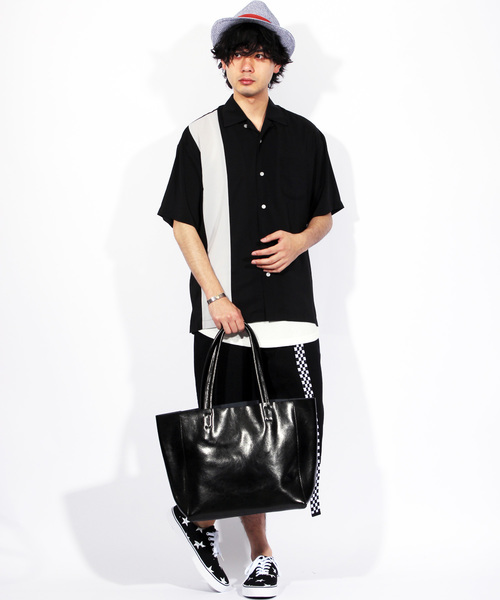 8(eight)(エイト)の「本革 レザー トートバッグ シンプル 大きめ(トートバッグ・メンズ・ブラック/ダークブラウン/ネイビー/レッド/カーキ/キャメル・FREE)」の7枚目の写真