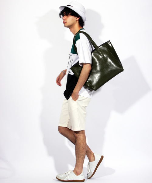 8(eight)(エイト)の「本革 レザー トートバッグ シンプル 大きめ(トートバッグ・メンズ・ブラック/ダークブラウン/ネイビー/レッド/カーキ/キャメル・FREE)」の9枚目の写真