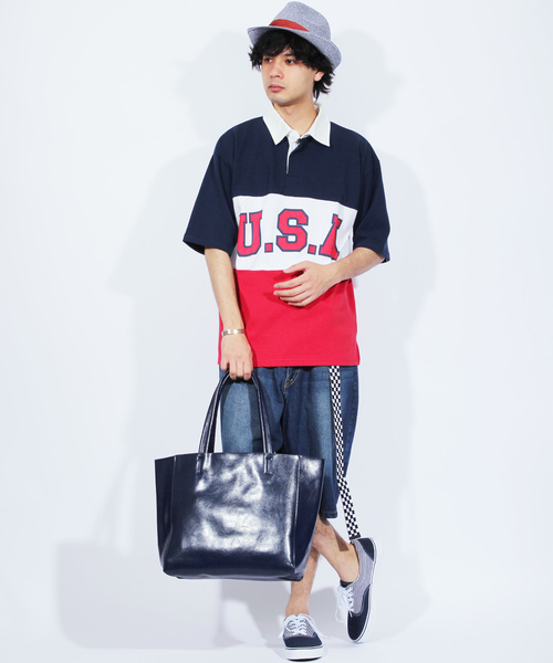 8(eight)(エイト)の「本革 レザー トートバッグ シンプル 大きめ(トートバッグ・メンズ・ブラック/ダークブラウン/ネイビー/レッド/カーキ/キャメル・FREE)」の10枚目の写真