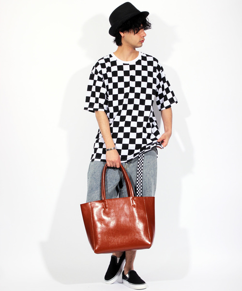 8(eight)(エイト)の「本革 レザー トートバッグ シンプル 大きめ(トートバッグ・メンズ・ブラック/ダークブラウン/ネイビー/レッド/カーキ/キャメル・FREE)」の11枚目の写真