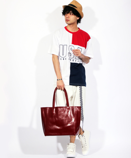 8(eight)(エイト)の「本革 レザー トートバッグ シンプル 大きめ(トートバッグ・メンズ・ブラック/ダークブラウン/ネイビー/レッド/カーキ/キャメル・FREE)」の12枚目の写真