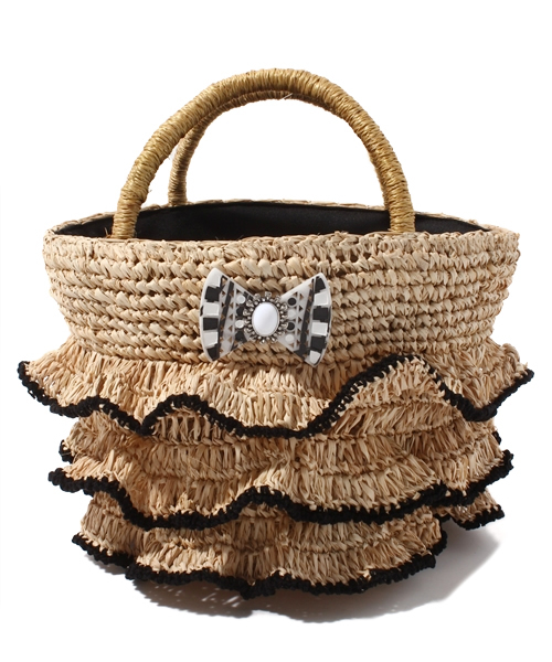 Another Edition（アナザーエディション）の「◆joujou FRILL BAG（かごバッグ・レディース・ブラック/その他1・フリー）」の2枚目の写真