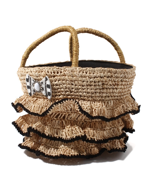 Another Edition（アナザーエディション）の「◆joujou FRILL BAG（かごバッグ・レディース・ブラック/その他1・フリー）」の3枚目の写真