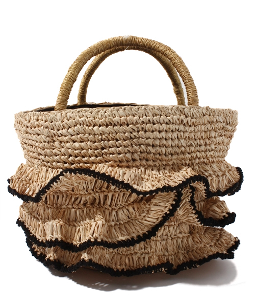 Another Edition（アナザーエディション）の「◆joujou FRILL BAG（かごバッグ・レディース・ブラック/その他1・フリー）」の4枚目の写真