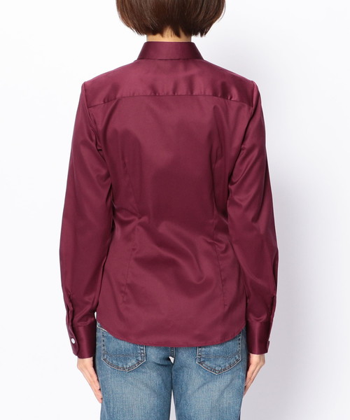 NARACAMICIE(ナラカミーチェ)の「コットンシャンブレー長袖シャツ(シャツ/ブラウス・レディース・ホワイト/ライトグレー/ボルドー・MEDIUM/LARGE/SMALL)」の5枚目の写真