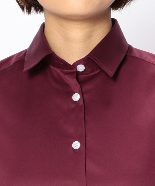 NARACAMICIE(ナラカミーチェ)の「コットンシャンブレー長袖シャツ(シャツ/ブラウス・レディース・ホワイト/ライトグレー/ボルドー・MEDIUM/LARGE/SMALL)」の6枚目の写真