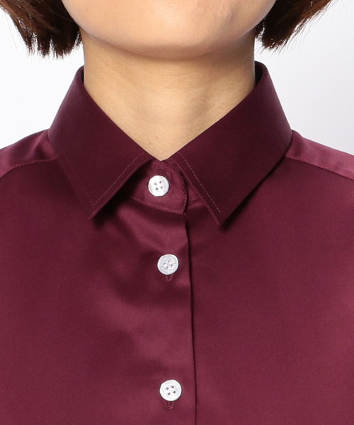 NARACAMICIE(ナラカミーチェ)の「コットンシャンブレー長袖シャツ(シャツ/ブラウス・レディース・ホワイト/ライトグレー/ボルドー・MEDIUM/LARGE/SMALL)」の7枚目の写真