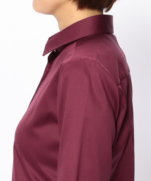 NARACAMICIE(ナラカミーチェ)の「コットンシャンブレー長袖シャツ(シャツ/ブラウス・レディース・ホワイト/ライトグレー/ボルドー・MEDIUM/LARGE/SMALL)」の8枚目の写真