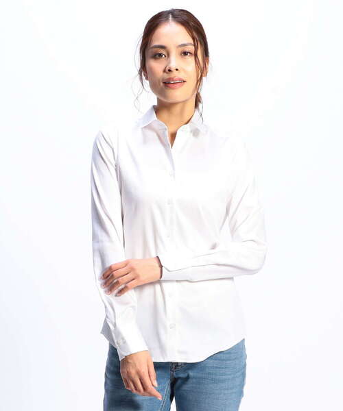 NARACAMICIE(ナラカミーチェ)の「コットンシャンブレー長袖シャツ(シャツ/ブラウス・レディース・ホワイト/ライトグレー/ボルドー・MEDIUM/LARGE/SMALL)」の18枚目の写真