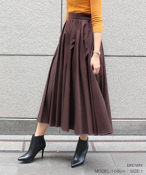 RANDA（ランダ）の「フレアマキシスカート（スカート・レディース・パープル/ネイビー/ブラウン/レッド・1/0）」の2枚目の写真
