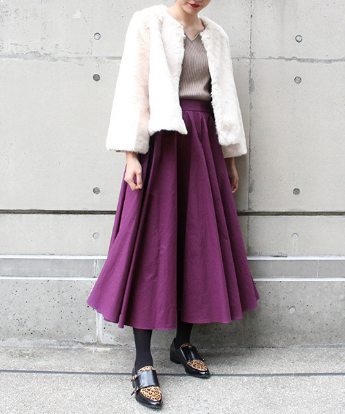 RANDA（ランダ）の「フレアマキシスカート（スカート・レディース・パープル/ネイビー/ブラウン/レッド・1/0）」の20枚目の写真