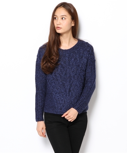 UNITED ARROWS(ユナイテッドアローズ)の「UAW W/AC ケーブル プルオーバー ニット(mg1312uC)◆(ニット/セーター・レディース・ナチュラル/ネイビー/グレー・フリー)」の5枚目の写真