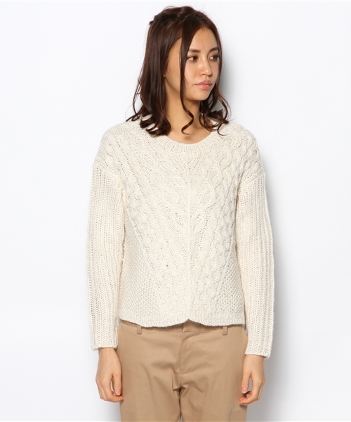 UNITED ARROWS(ユナイテッドアローズ)の「UAW W/AC ケーブル プルオーバー ニット(mg1312uC)◆(ニット/セーター・レディース・ナチュラル/ネイビー/グレー・フリー)」の6枚目の写真