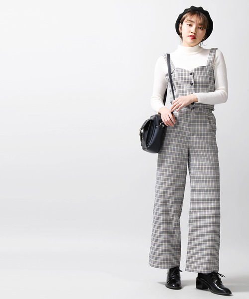 WEGO(ウィゴー)の「WEGO/チェックワイドパンツ(スラックス・レディース・グレー系その他2/オレンジ系その他3・FREE)」の6枚目の写真
